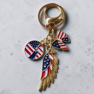 Patriotic Bag Charm / Keychain with Charms